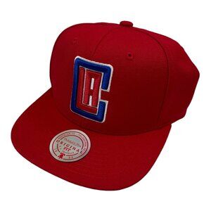 Mitchell & Ness Los Angeles Clippers Ground 2.0 Adjustable Hat Cap Snapback Red‎
